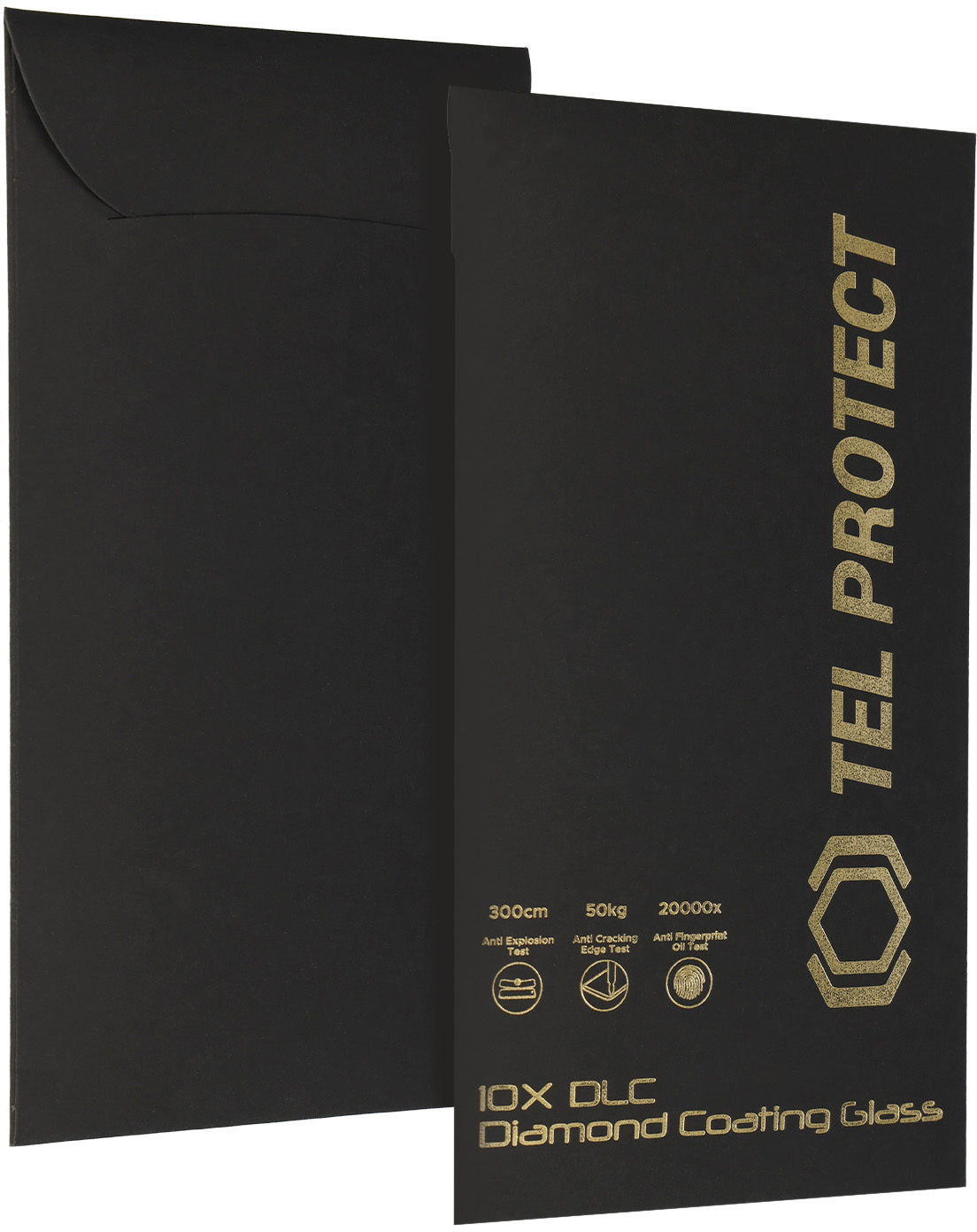 Zaščitna folija za zaslon Tel Protect 10X HD DLC Diamond Coating za Apple iPhone 18 Pro / 17 Pro, kaljeno steklo, lepilo po celotni površini, črna