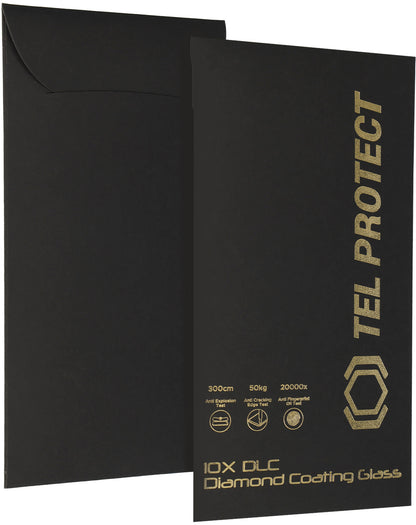 Zaščitna folija za zaslon Tel Protect 10X HD DLC Diamond Coating za Apple iPhone 18 Pro / 17 Pro, kaljeno steklo, lepilo po celotni površini, črna
