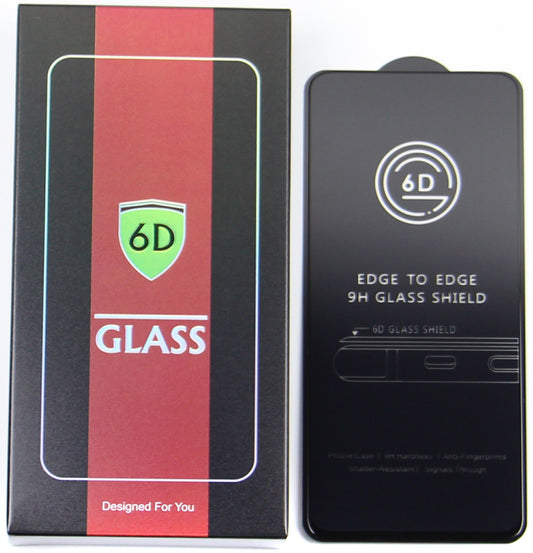 Zaščitna folija zaslona OEM za Apple iPhone 17e / 16e / 14 / 13 Pro, kaljeno steklo, polno lepilo, komplet 10 kosov, 6D, črna