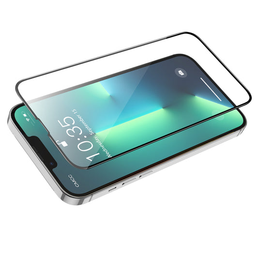 Zaščitna folija za zaslon HOCO G16 za Apple iPhone 16e / 14 / 13 Pro / 13, Kaljeno steklo, Polno lepljenje, 5D, Črna