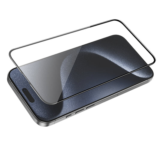Zaščitna folija za zaslon HOCO G16 za Apple iPhone 16 Pro Max, Kaljeno steklo, Polno lepilo, 5D, Črna