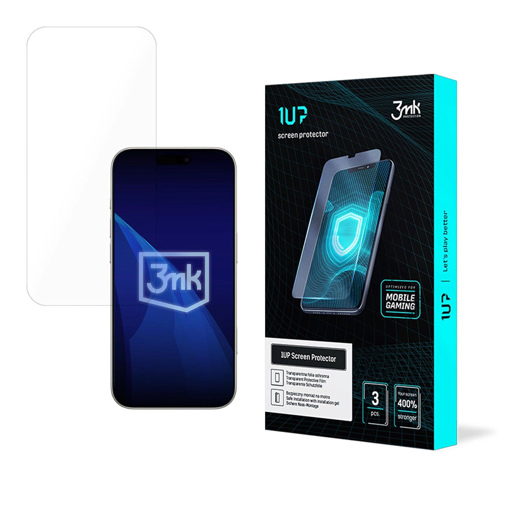 Zaščitna folija za zaslon 3MK 1UP za Apple iPhone 17, Kaljeno steklo, Full Glue, Set 3 kosi