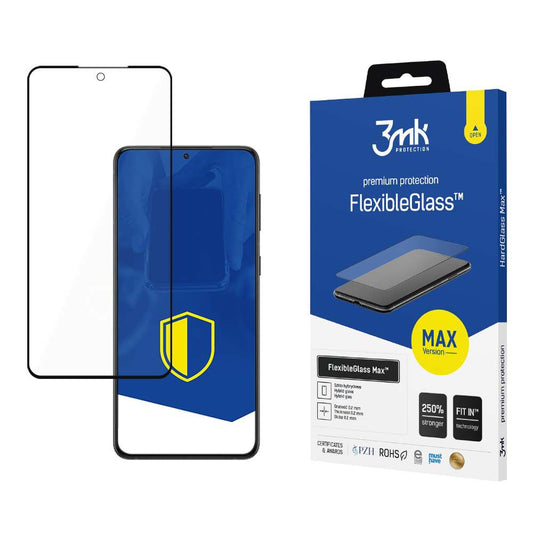 Zaščitna folija za zaslon 3MK FlexibleGlass Max za Samsung Galaxy S24 S921, fleksibilno steklo, polno lepilo, črna