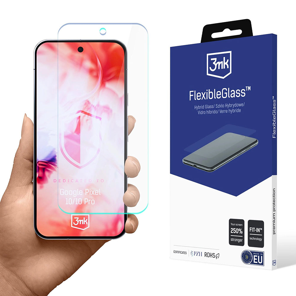 Zaščitna folija za zaslon 3MK FlexibleGlass za Google Pixel 10 Pro / 10, fleksibilno steklo, polno lepilo