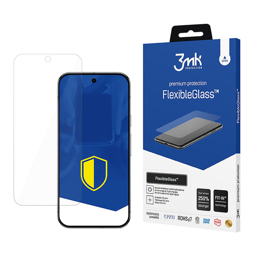 Zaščitna folija za zaslon 3MK FlexibleGlass za Google Pixel 9 Pro XL, fleksibilno steklo, polno lepilo