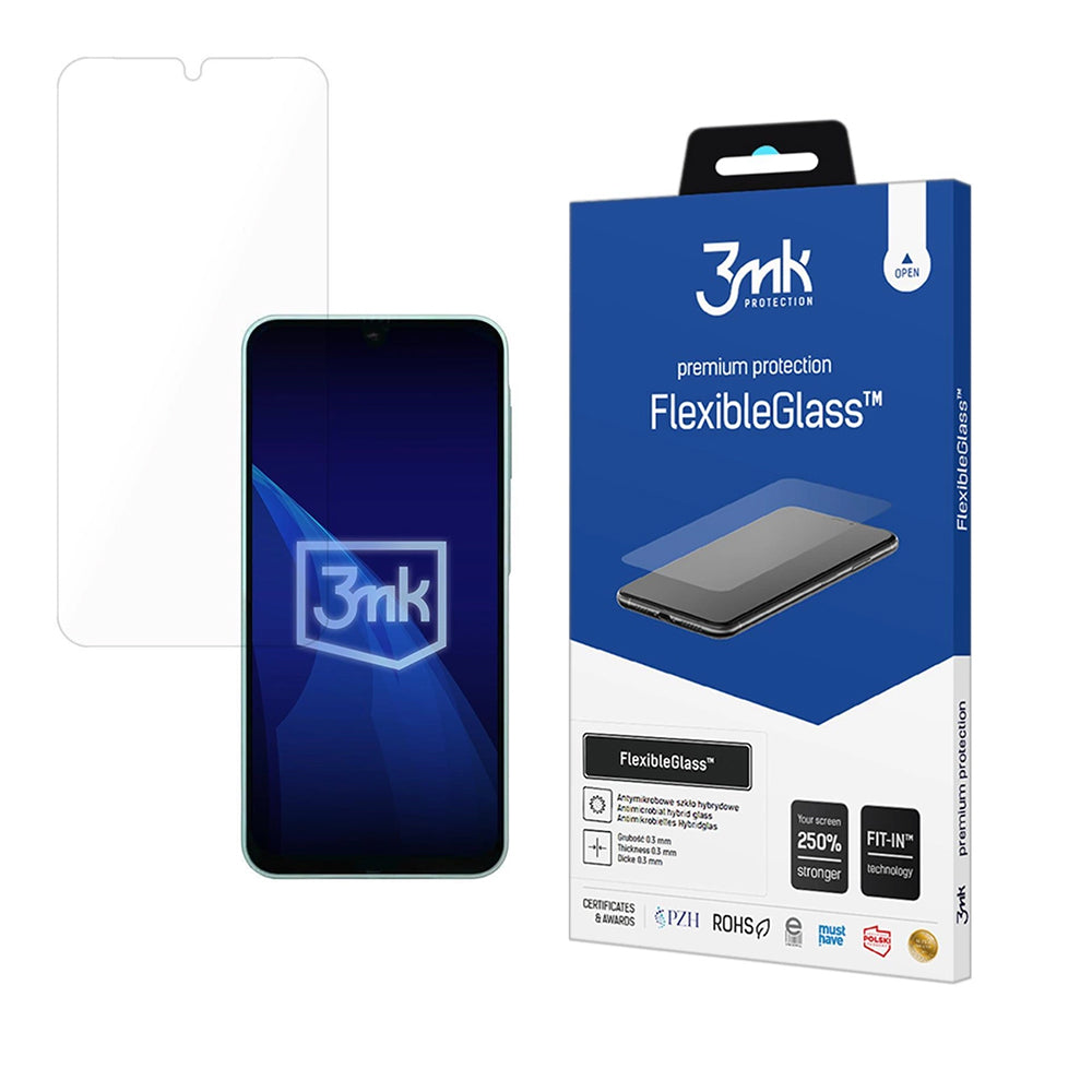 Zaščitna folija za zaslon 3MK FlexibleGlass za Samsung Galaxy A26 A266 / A16 5G A166 / A16 4G A165 / M16 M166, Fleksibilno steklo, Polno lepilo