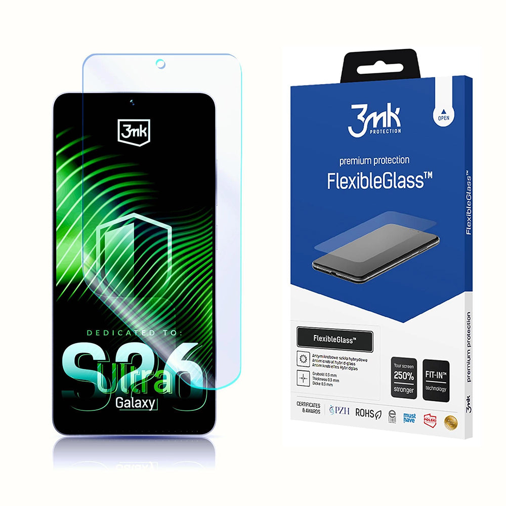 Zaščitna folija za zaslon 3MK FlexibleGlass za Samsung Galaxy S26 Ultra S948, Fleksibilno steklo, Polno lepilo