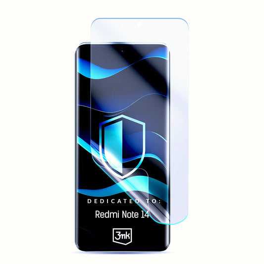 Zaščitna folija za zaslon 3MK FlexibleGlass za Xiaomi Redmi Note 14 4G (Standard), fleksibilno steklo, polno lepilo