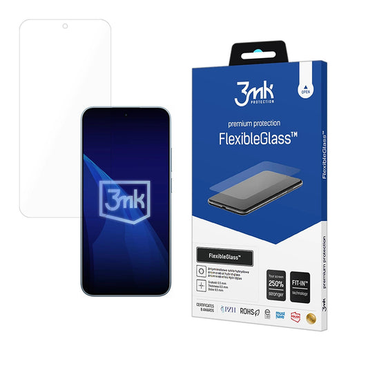 Zaščitna folija za zaslon 3MK FlexibleGlass za Xiaomi Redmi Note 15 Pro 5G, Fleksibilno steklo, Polno lepilo, Prozorna