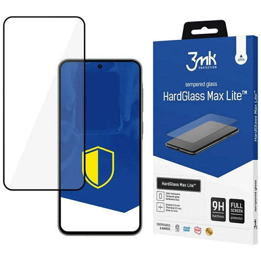 Zaščitna folija za zaslon 3MK HardGlass Max Lite za Samsung Galaxy A56 A566 / A36 A366, kaljeno steklo, polno lepilo, črna