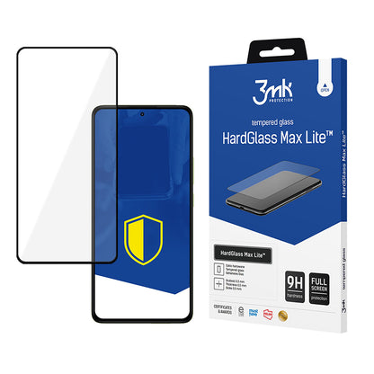 Zaščitna folija za zaslon 3MK HardGlass Max Lite za Xiaomi Redmi Note 14 Pro 4G / Note 14 Pro+ 5G, varnostno steklo, polno lepilo, črna