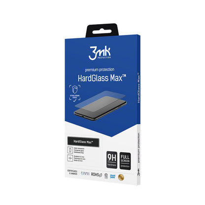 Zaščitna folija za zaslon 3MK HardGlass Max za Apple iPhone 16 Pro, kaljeno steklo, polno lepilo, črna