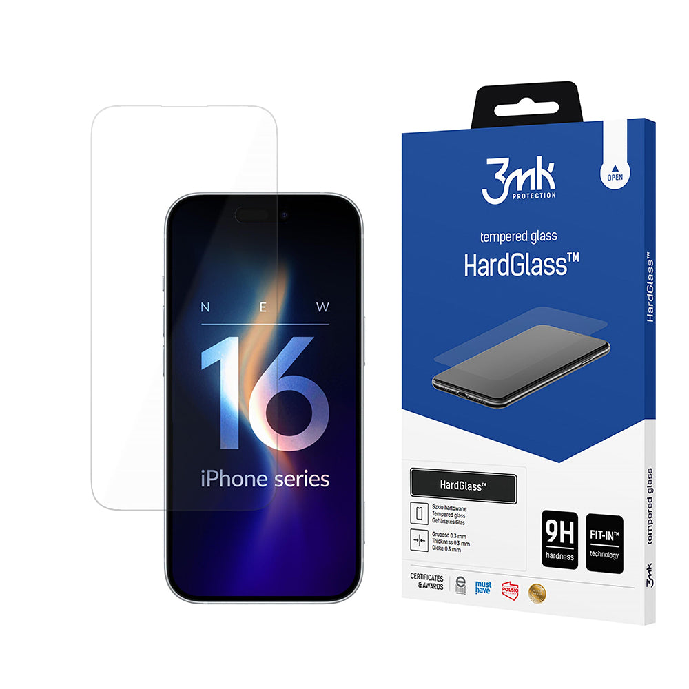 Zaščitna folija za zaslon 3MK HardGlass za Apple iPhone 16 Pro Max, kaljeno steklo, polno lepilo