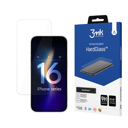Zaščitna folija za zaslon 3MK HardGlass za Apple iPhone 16 Pro, kaljeno steklo, polno lepilo