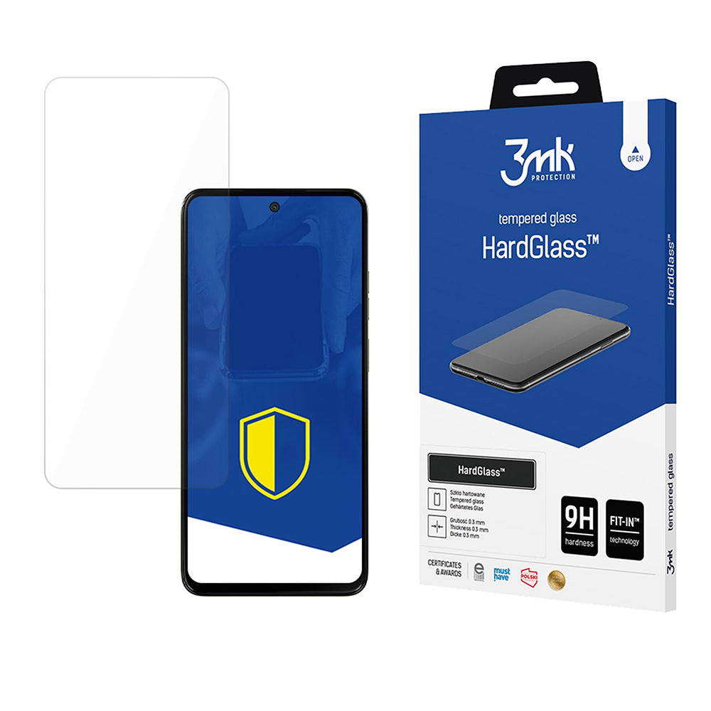 Zaščitna folija za zaslon 3MK HardGlass za Motorola Moto G15 / G15 Power / E15 / G05, varnostno steklo, polno lepilo