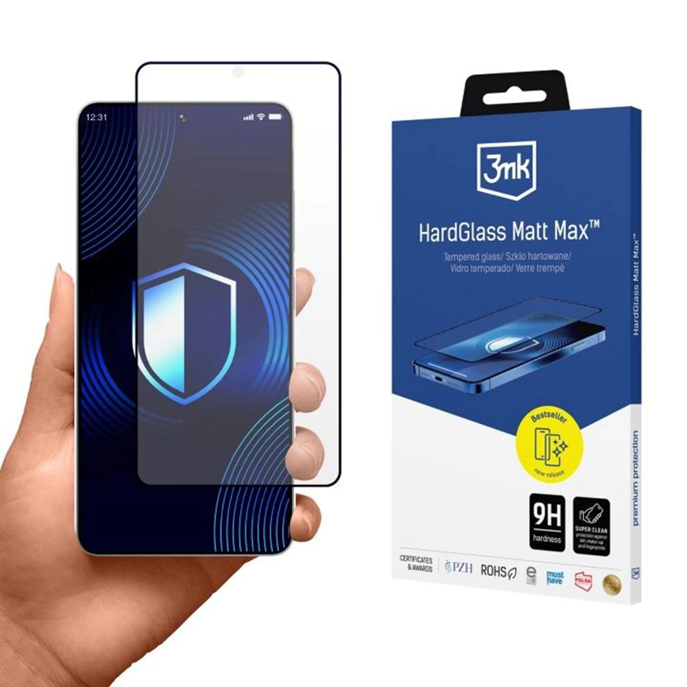 Zaščitna folija za zaslon 3MK HardGlass za Samsung Galaxy S26 Ultra, Kaljeno steklo, Polno lepilo, Črna