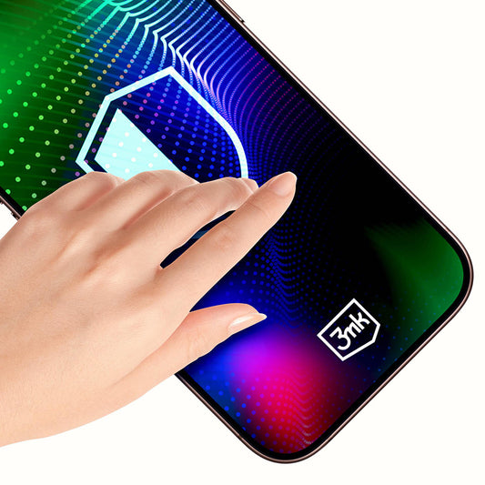 Zaščitna folija za zaslon 3MK Hardy Ultra za Apple iPhone 17 Pro, Kaljeno steklo, Polno lepljenje, Črna