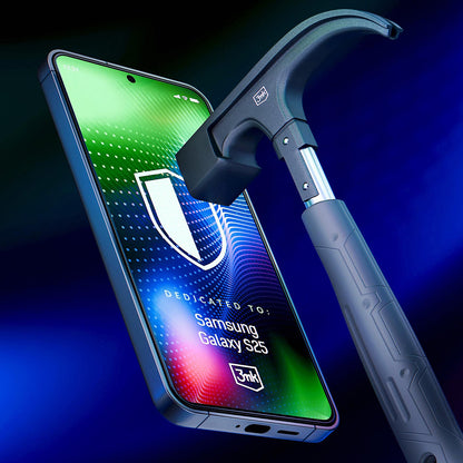 Zaščitna folija za zaslon 3MK Hardy Ultra za Samsung Galaxy S25 S931, kaljeno steklo, polno lepilo, črna