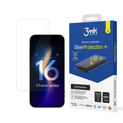 Zaščitna folija za zaslon 3MK Silver Protect+ za Apple iPhone 16, plastika