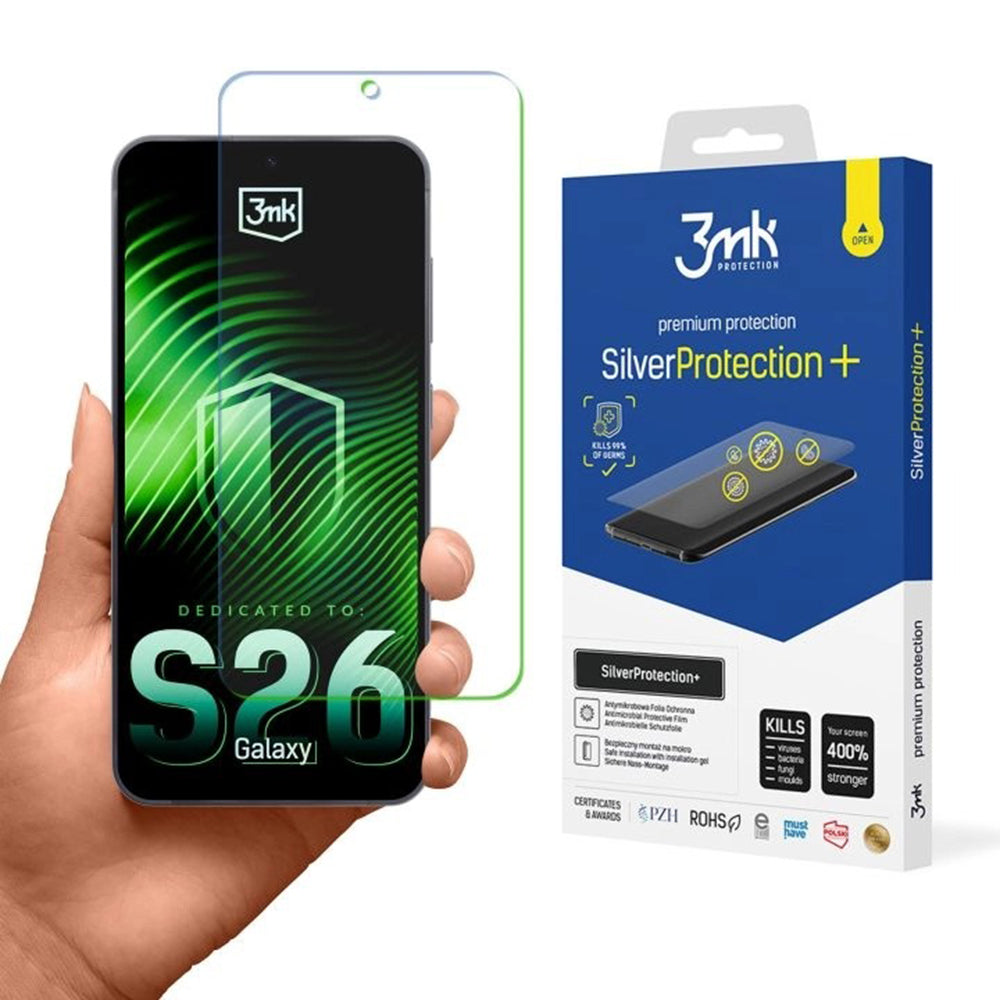 Zaščitna folija za zaslon 3MK Silver Protect+ za Samsung Galaxy S26, Plastika