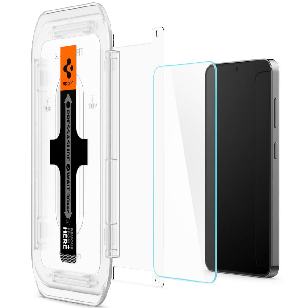 Zaščitna folija za zaslon Spigen GlastR EZ FIT za Samsung Galaxy S25+ S936 / S24+ S926, Kaljeno steklo, Polno lepljenje, Set 2 kosa AGL07432