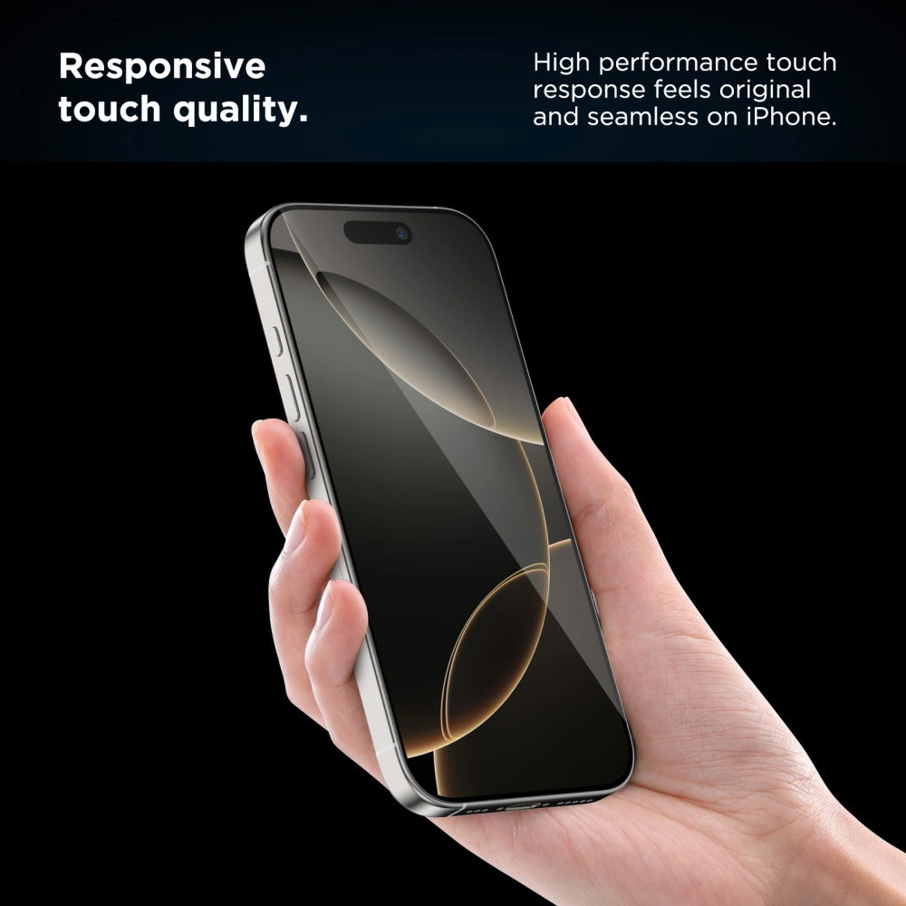 Tech-Protect Quick Set+ Screen Protector for Apple iPhone 16 Pro, Tempered Glass, Full Glue, Set of 2 Pieces, Black