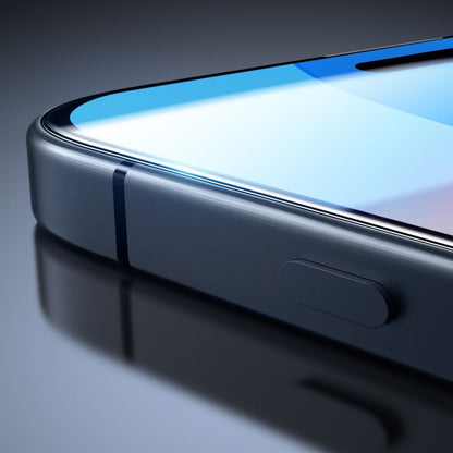 Zaščitna folija ESR za zaslon Apple iPhone 16 / 15, Kaljeno steklo, Polno lepilo, Komplet 2 kosa, Črna