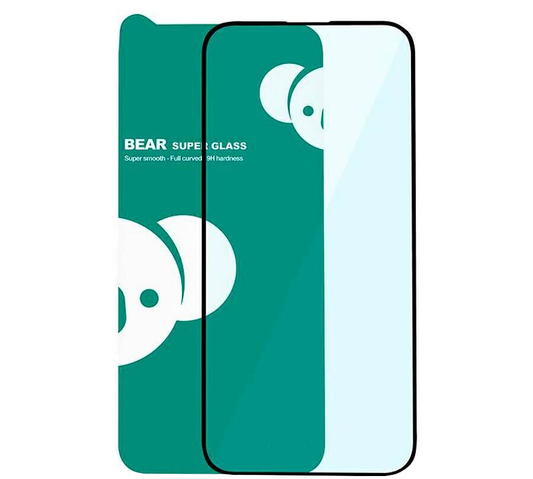 Zaščitna folija za zaslon Bear Super Hard za Apple iPhone 18 Pro / 17 Pro / 17 / 16 Pro, kaljeno steklo, polno lepilo, 3D, črna