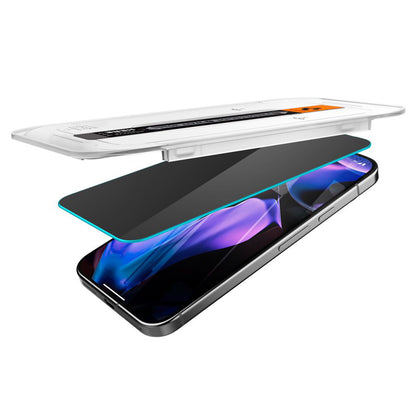 Zaščitna folija zaslona Privacy Spigen GlastR EZ FIT za Google Pixel 9 / 9 Pro, kaljeno steklo, polno lepilo, komplet 2 kosa