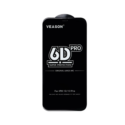 Zaščitna folija za zaslon Veason PRO za Apple iPhone 17 / 16 Pro, kaljeno steklo, polno lepilo, 6D, črna