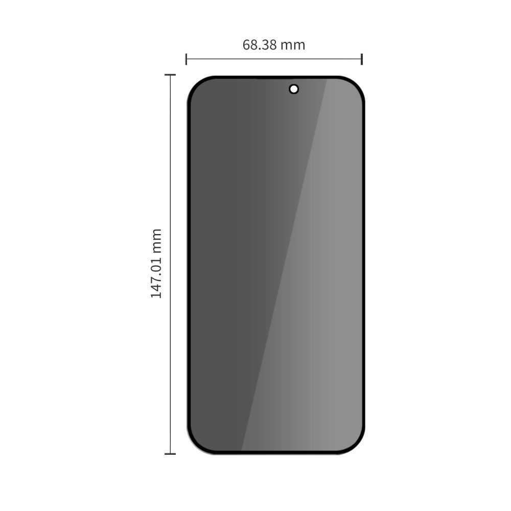 Privacy Screen Protector Tech-Protect OneTouch for Apple iPhone 18 Pro Max, Tempered Glass, Full Glue, Set of 2 pieces