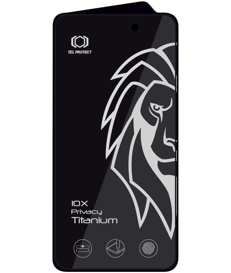 Zaščitna folija za zaslon Privacy Tel Protect 10X Plus Titanium za Apple iPhone 17 Pro Max, kaljeno steklo, lepilo po celotni površini
