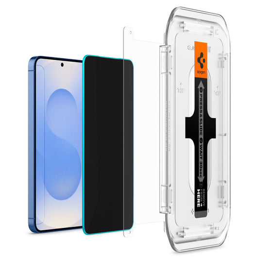 Zaščitna folija zaslona Privacy Spigen GlastR EZ FIT HD za Samsung Galaxy S25 S931 / S24 S921, kaljeno steklo, polno lepilo, komplet 2 kosa