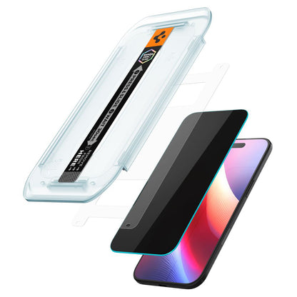 Zaščitna folija za zaslon Privacy Spigen GlastR EZ FIT za Apple iPhone 17 Air, Kaljeno steklo, Polno lepilo, Komplet 2 kosa
