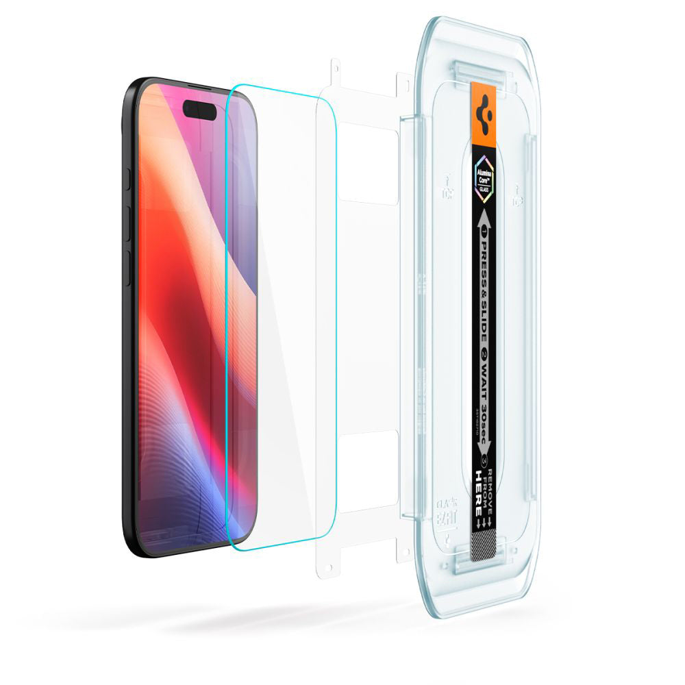 Zaščitna folija za zaslon Spigen GlastR EZ FIT za Apple iPhone 17 Air, Kaljeno steklo, Polno lepilo, Komplet 2 kosa
