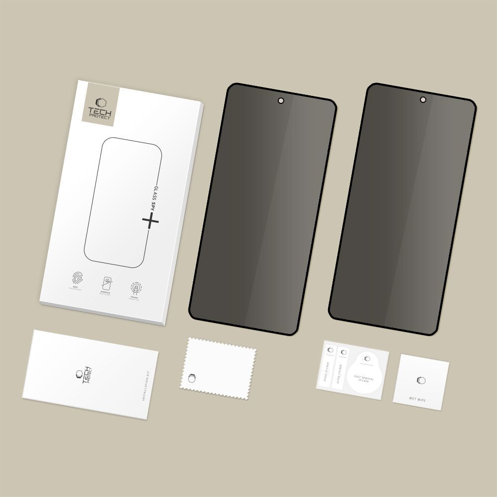 Zaščitna folija za zaslon Privacy Tech-Protect Spy+ za Samsung Galaxy S26 Ultra S948, Kaljeno steklo, Polno lepilo, Komplet 2 kosa