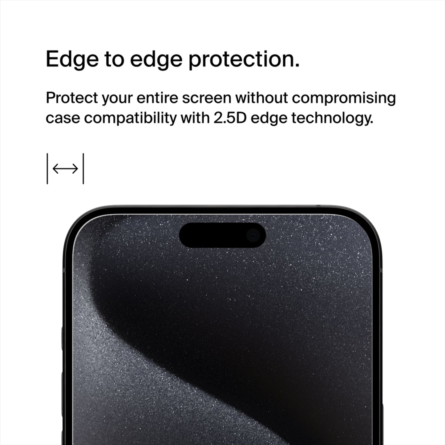 Zaščitna folija zaslona Belkin ScreenForce TemperedGlass za Apple iPhone 15 Pro, kaljeno steklo, polno lepilo OVA137zz