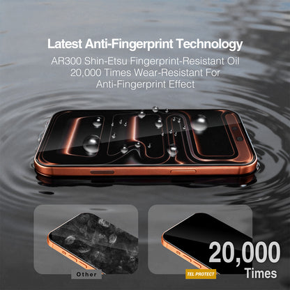 Zaščitna folija za zaslon Tel Protect 10X HD DLC Diamond Coating za Apple iPhone 18 Pro / 17 Pro, kaljeno steklo, lepilo po celotni površini, črna