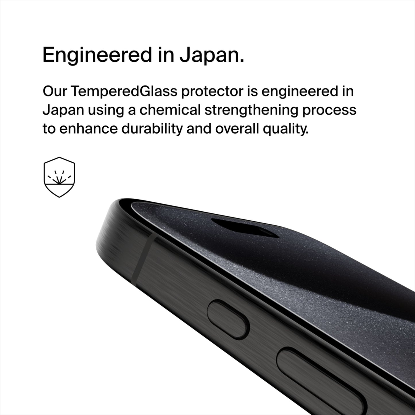 Zaščitna folija zaslona Belkin ScreenForce TemperedGlass za Apple iPhone 15 Pro Max, kaljeno steklo, polno lepilo OVA138zz