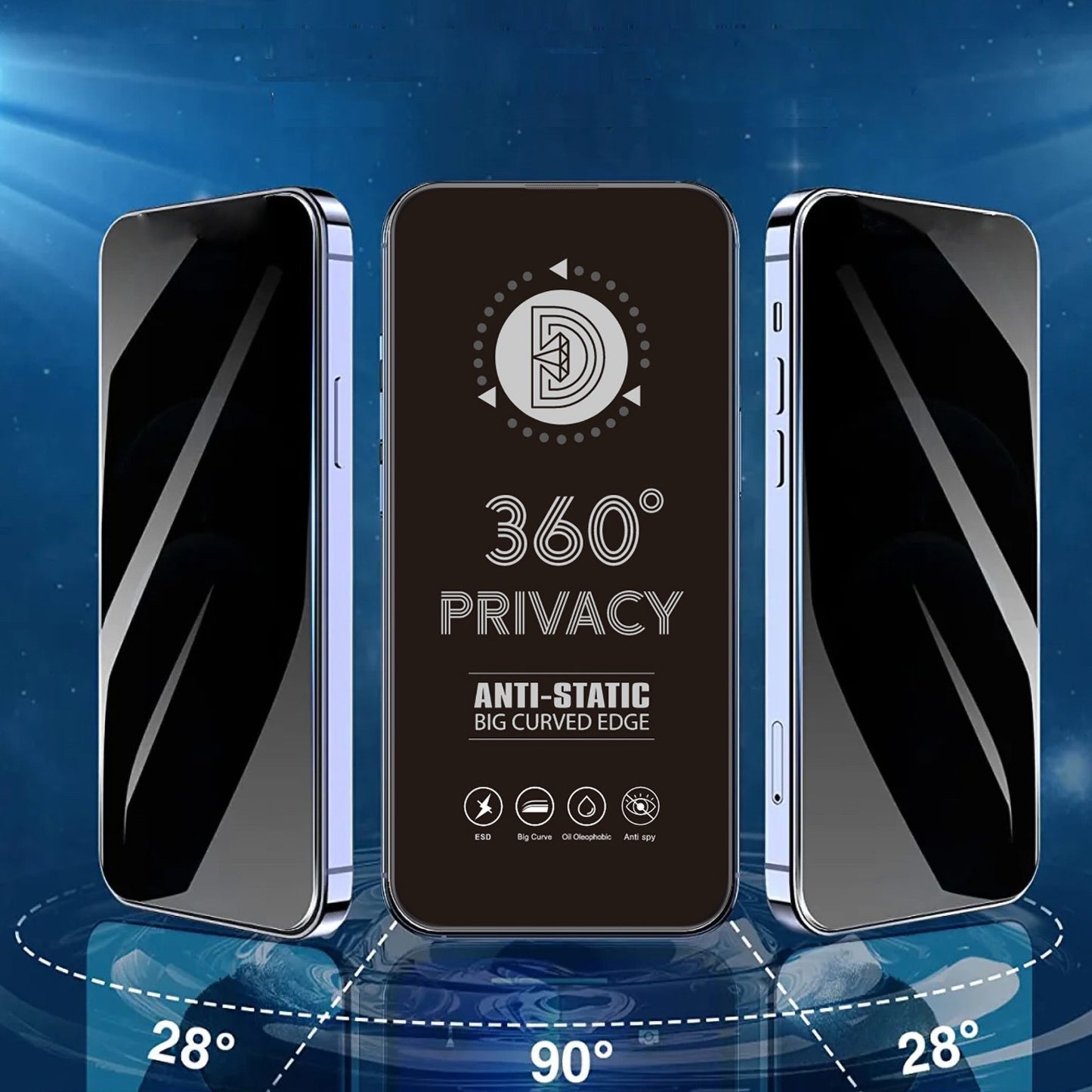 Zaščitna folija zaslona Privacy OEM 360 za Samsung Galaxy A37 5G, varnostno steklo, polno lepilo
