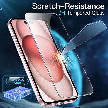 Zaščitna folija za zaslon Anank 1X ojačana za Apple iPhone 16, kaljeno steklo, polno lepilo, 3D, komplet 10 kosov