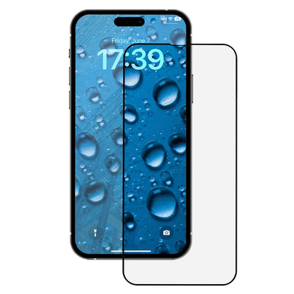 Zaščitna folija zaslona Anank 3X ojačana za Apple iPhone 15 Pro, kaljeno steklo, polno lepilo, 2.5D, črna