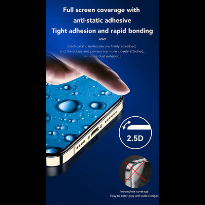 Zaščitna folija zaslona Anank 3X ojačana za Apple iPhone 15 Pro, kaljeno steklo, polno lepilo, 2.5D, črna