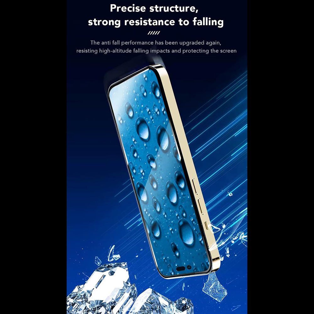 Zaščitna folija zaslona Anank 3X ojačana za Apple iPhone 15 Pro, kaljeno steklo, polno lepilo, 2.5D, črna