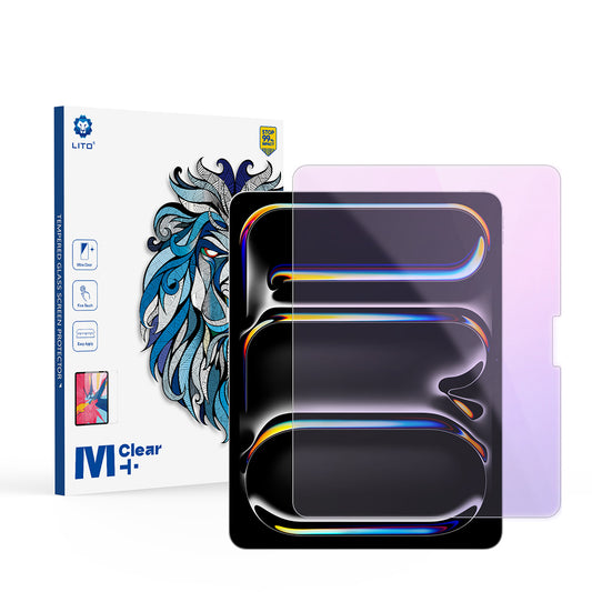 Zaščitna folija zaslona Anti Blue Light Lito Classic za Apple iPad Pro 13 (2024), kaljeno steklo, polno lepilo, 2.5D
