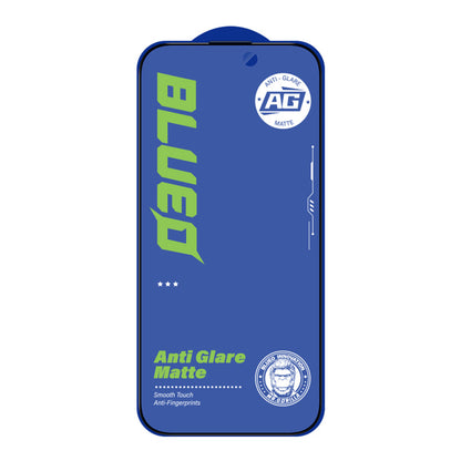 Blueo Anti-Glare Screen Protector Film for Apple iPhone 14 Pro, Tempered Glass, Full Glue, Black