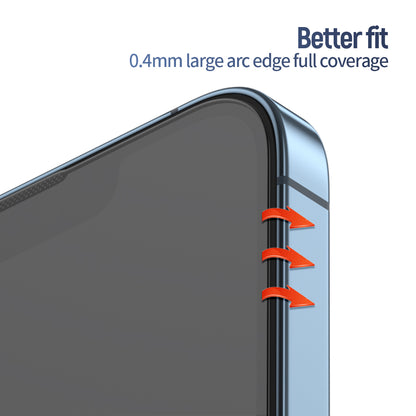 Blueo Anti-Reflective HD Screen Protector Film Applicator Pro for Apple iPhone 15 Pro, Tempered Glass, Full Glue, Black