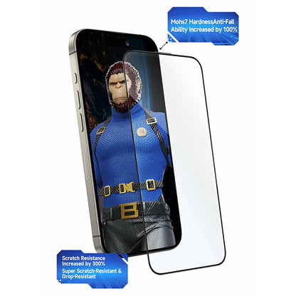 Zaščitna folija za zaslon Blueo Crystal Anti-Scratch Applicator za Apple iPhone 17 Pro / 17 / 16 Pro, Kaljeno steklo, Polno lepilo, Črna