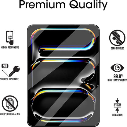 Blueo HD Screen Protector Film for Apple iPad Air 11 (2024), Tempered Glass, Full Glue