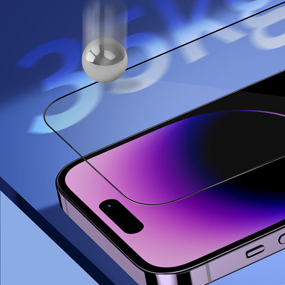 Zaščitna folija za zaslon Blueo Sapphire Applicator Pro za Apple iPhone 15 Pro, kaljeno steklo, polno lepilo, črna
